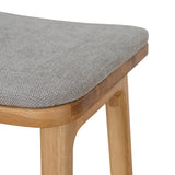 Ex Display - Cyprus 67cm Natural Bar Stool - Grey Bar Stool Oakwood-Core