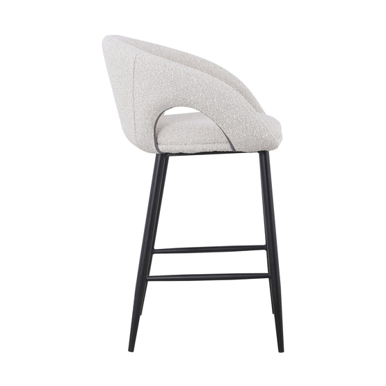Set of 2 - Albinus 65cm Bar Stool - Pearl Grey Boucle Bar Stool St Chairs-Core   