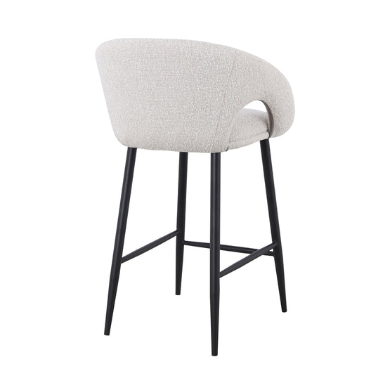 Set of 2 - Albinus 65cm Bar Stool - Pearl Grey Boucle Bar Stool St Chairs-Core   