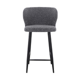 Set of 2 - Perkins 65cm Bar Stool - Anthracite Grey Boucle Bar Stool St Chairs-Core   