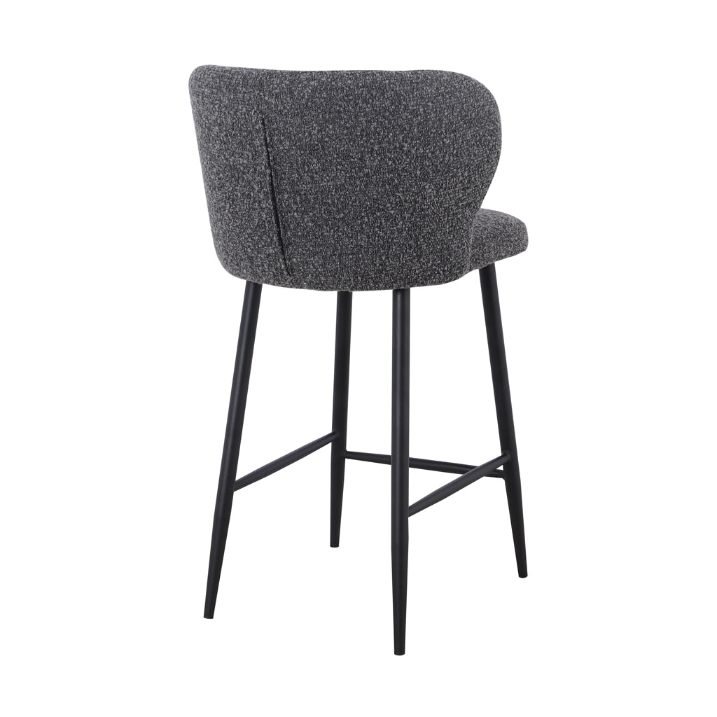 Set of 2 - Perkins 65cm Bar Stool - Anthracite Grey Boucle Bar Stool St Chairs-Core   