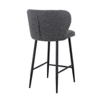Set of 2 - Perkins 65cm Bar Stool - Anthracite Grey Boucle Bar Stool St Chairs-Core   