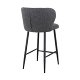 Set of 2 - Perkins 65cm Bar Stool - Anthracite Grey Boucle Bar Stool St Chairs-Core   