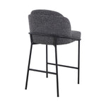 Set of 2 - Abiram 65cm Bar Stool - Anthracite Grey Boucle - Last Set Bar Stool St Chairs-Core
