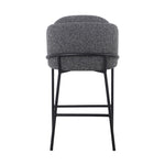 Set of 2 - Abiram 65cm Bar Stool - Anthracite Grey Boucle - Last Set Bar Stool St Chairs-Core