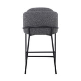 Set of 2 - Abiram 65cm Bar Stool - Anthracite Grey Boucle - Last Set Bar Stool St Chairs-Core