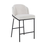Ex Display - Abiram 65cm Bar Stool - Pearl Grey Boucle Bar Stool St Chairs-Core