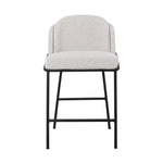 Ex Display - Abiram 65cm Bar Stool - Pearl Grey Boucle Bar Stool St Chairs-Core