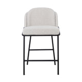Ex Display - Abiram 65cm Bar Stool - Pearl Grey Boucle Bar Stool St Chairs-Core