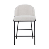 Ex Display - Abiram 65cm Bar Stool - Pearl Grey Boucle Bar Stool St Chairs-Core