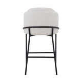 Ex Display - Abiram 65cm Bar Stool - Pearl Grey Boucle Bar Stool St Chairs-Core