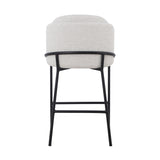 Ex Display - Abiram 65cm Bar Stool - Pearl Grey Boucle Bar Stool St Chairs-Core