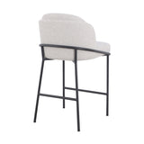 Ex Display - Abiram 65cm Bar Stool - Pearl Grey Boucle Bar Stool St Chairs-Core