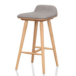 Ex Display - Finn 65cm Fabric Bar Stool - Grey - Natural Interior Secrets