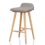 Ex Display - Finn 65cm Fabric Bar Stool - Grey - Natural Interior Secrets