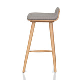 Ex Display - Finn 65cm Fabric Bar Stool - Grey - Natural Interior Secrets