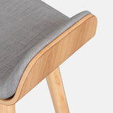 Ex Display - Finn 65cm Fabric Bar Stool - Grey - Natural Interior Secrets