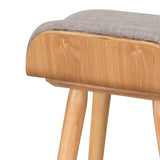 Ex Display - Finn 65cm Fabric Bar Stool - Grey - Natural Interior Secrets