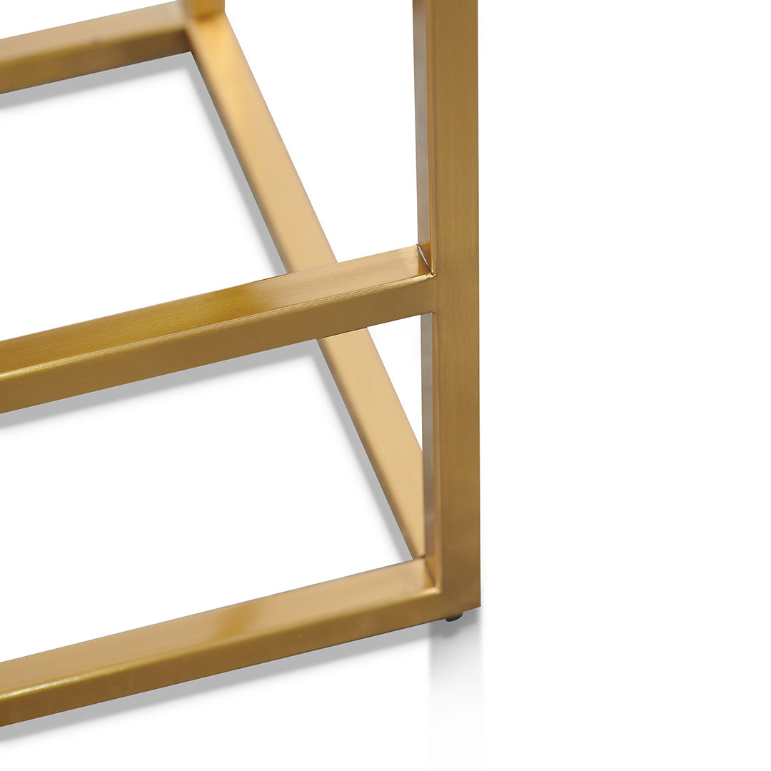 Adela Black Boucle Bar Stool - Brushed Gold Base Bar Stool Blue Steel Sofa- Core   