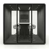 Evolve XL Office Pod - Conference | Rear Utility Panel (6 Person) - Black by Humble Office