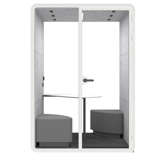 Evolve 2 Seater Medium Office Pod - White By Humble Office Silent Booth Hbox-Core   