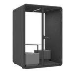 Evolve 2 Seater Medium Office Pod - Black by Humble Office Silent Booth Hbox-Core   