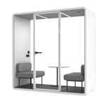 Evolve 2 Seater Slim Large Meeting Pod - White by Humble Office Silent Booth Hbox-Core   
