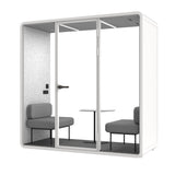 Evolve 2 Seater Slim Large Meeting Pod - White by Humble Office Silent Booth Hbox-Core   