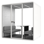 Evolve 4 Person Large Meeting Pod - White by Humble Office Silent Booth Hbox-Core   