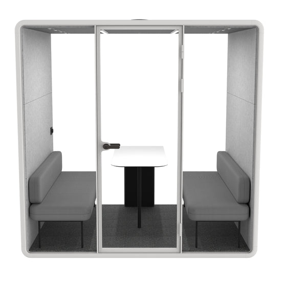 Evolve 4 Person Large Meeting Pod - White by Humble Office Silent Booth Hbox-Core   