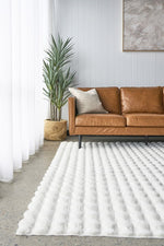 Marill 270cm x 180cm Bubbly Washable Rug - White Rugs UN Rugs-Local   