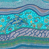 Badarr Journey Turquoise, By Tahni Derbin Wall Art Gioia-Local 50x50cm Framed Canvas Gold