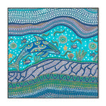 Badarr Journey Turquoise, By Tahni Derbin Wall Art Gioia-Local 50x50cm Framed Canvas Black