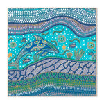 Badarr Journey Turquoise, By Tahni Derbin Wall Art Gioia-Local 50x50cm Framed Canvas Oak