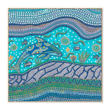 Badarr Journey Turquoise, By Tahni Derbin Wall Art Gioia-Local 50x50cm Framed Canvas Oak