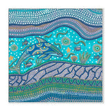 Badarr Journey Turquoise, By Tahni Derbin Wall Art Gioia-Local 50x50cm Framed Canvas White