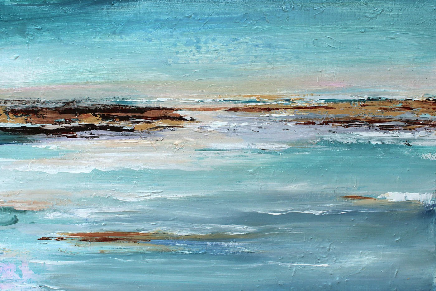 Beach Day, By Amelia Aveline Wall Art Gioia-Local 60x40cm Framed Canvas Gold