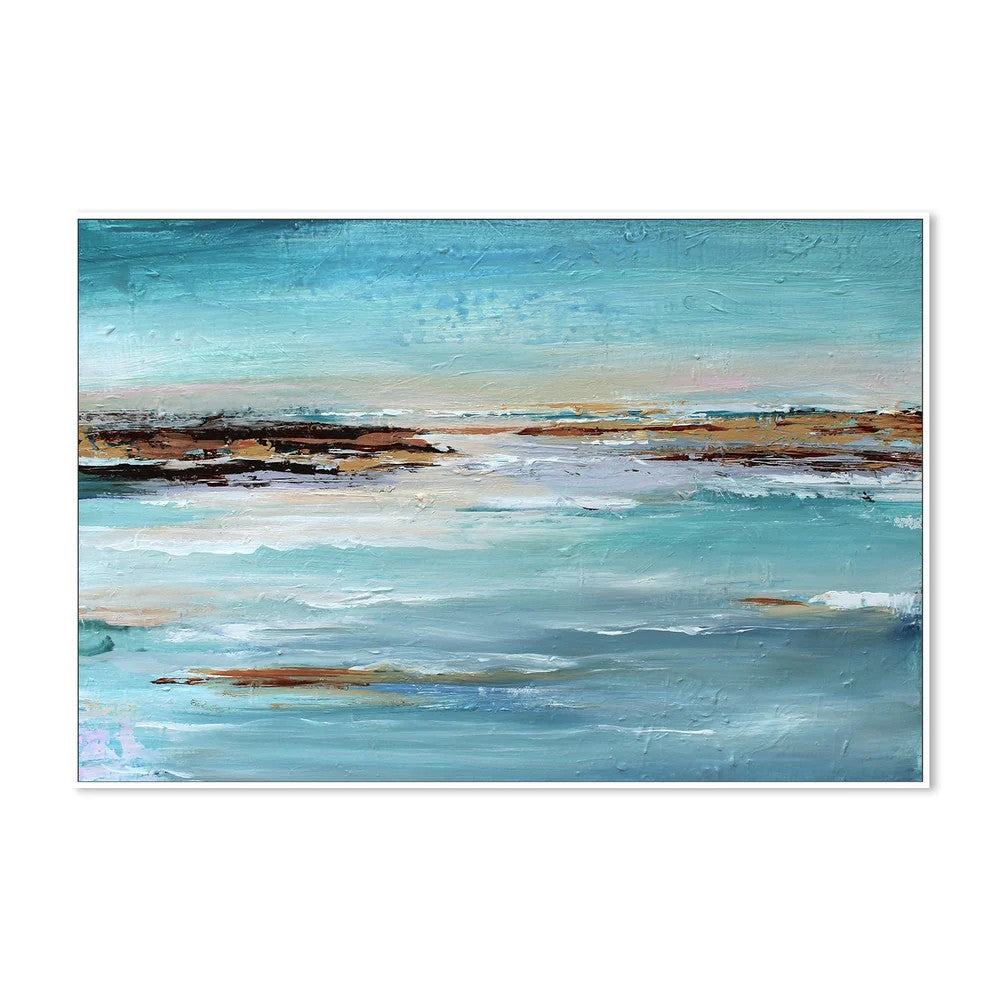 Beach Day, By Amelia Aveline Wall Art Gioia-Local 60x40cm Framed Canvas White