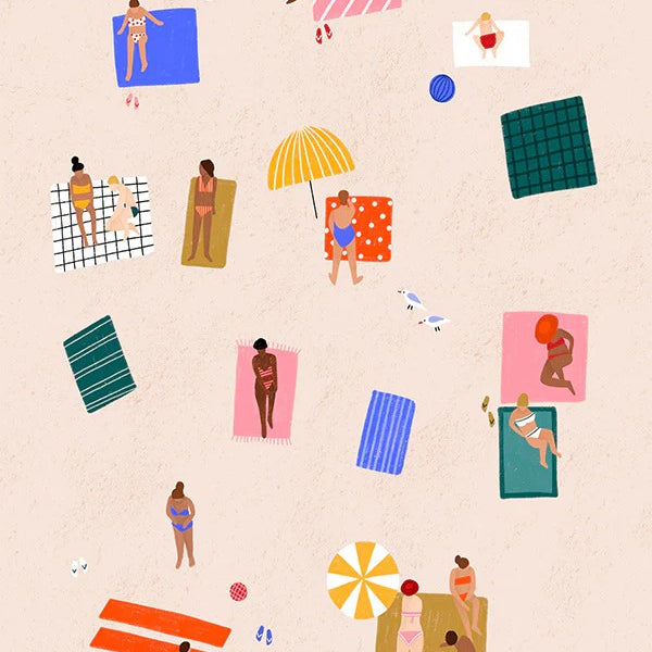 Beach Towel Harmony, By Bea Muller Wall Art Gioia-Local Gold Framed Canvas 40x60cm