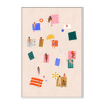 Beach Towel Harmony, By Bea Muller Wall Art Gioia-Local White Framed Canvas 40x60cm