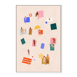 Beach Towel Harmony, By Bea Muller Wall Art Gioia-Local White Framed Canvas 40x60cm