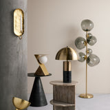 Bias Travertine Table Lamp - Brown & Gold Lighting Albi-Local