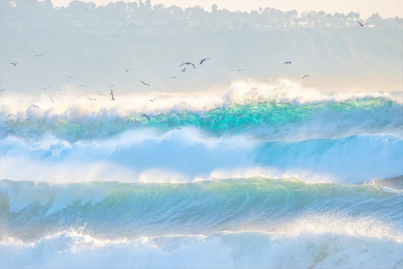 Big Wave, By Richard Podgurski Wall Art Gioia-Local 60x40cm Framed Canvas Gold