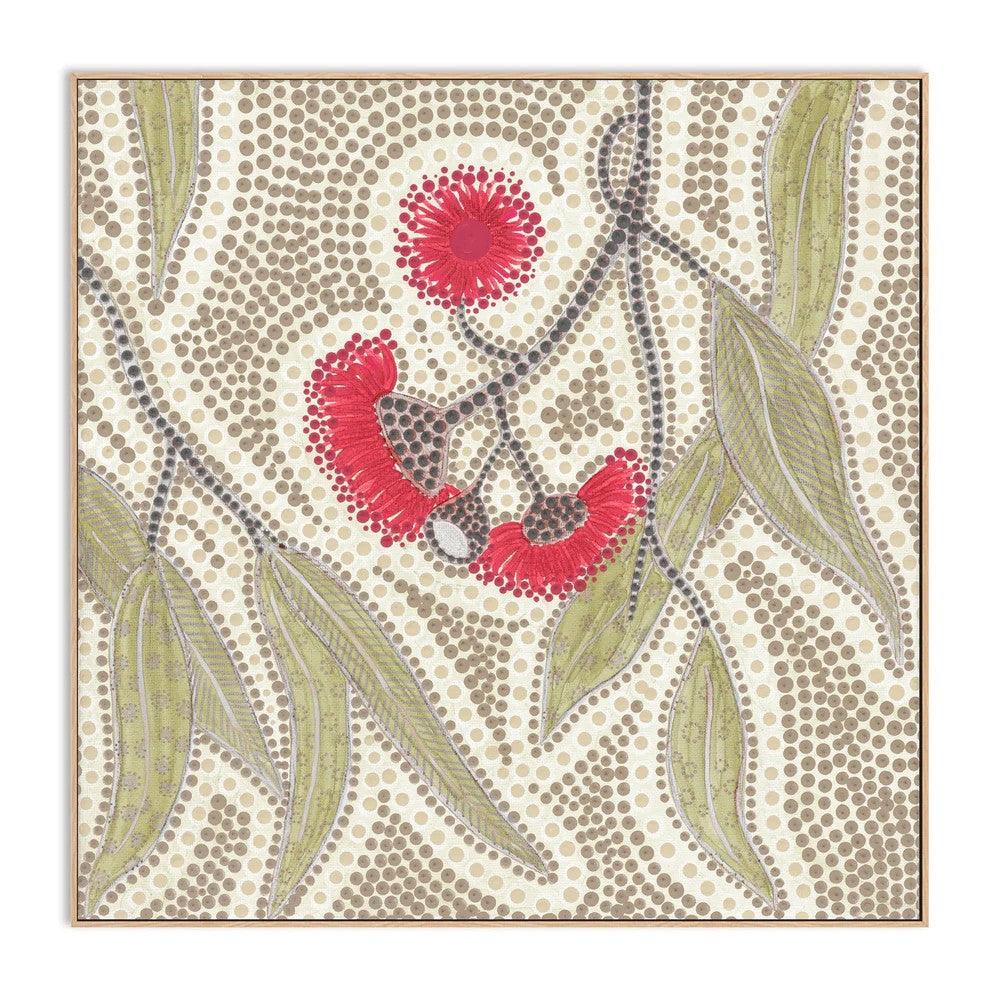 Blooming, By Domica Hill Wall Art Gioia-Local Oak Framed Canvas 50x50cm