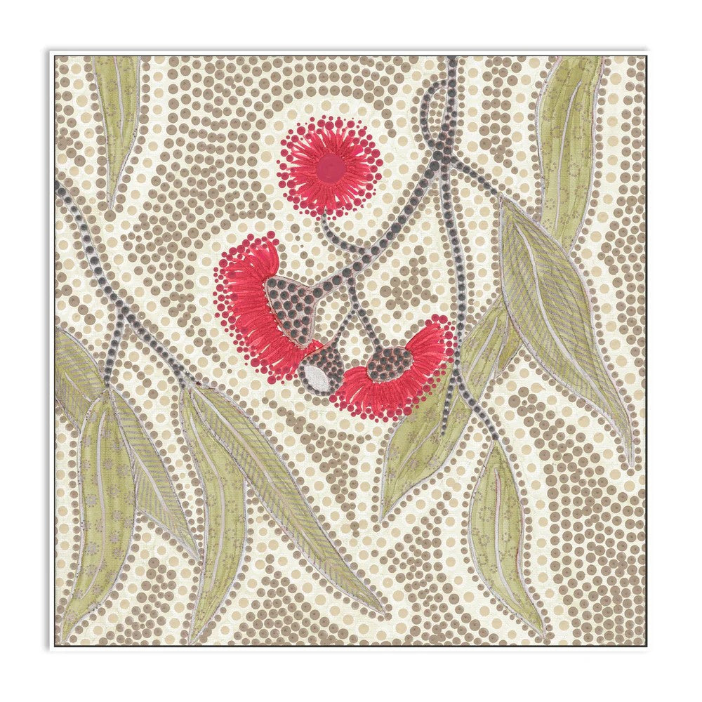 Blooming, By Domica Hill Wall Art Gioia-Local White Framed Canvas 50x50cm