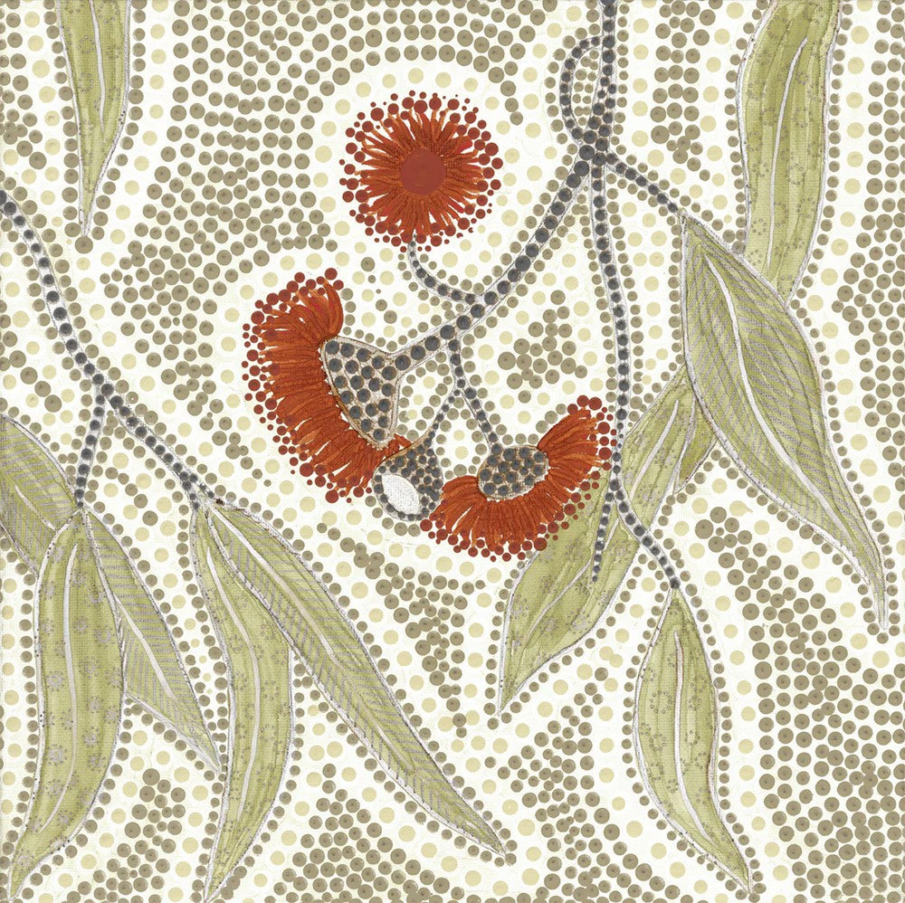 Blooming, Muted Green Tone, By Domica Hill Wall Art Gioia-Local Gold Framed Canvas 50x50cm