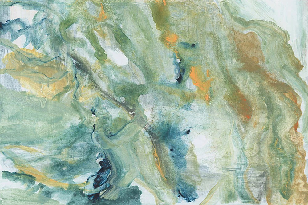 Blue Abstract Forms, By Cartissi Wall Art Gioia-Local Gold Framed Canvas 60x40cm