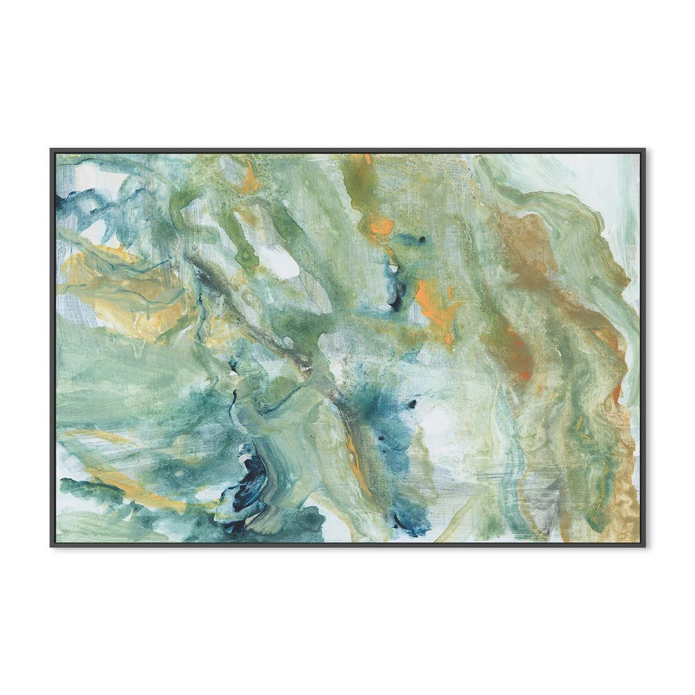 Blue Abstract Forms, By Cartissi Wall Art Gioia-Local Black Framed Canvas 60x40cm