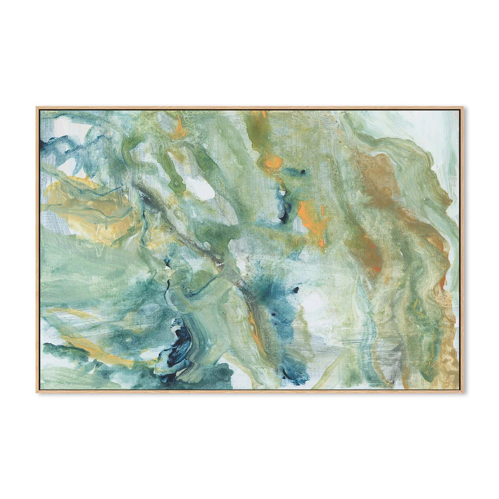 Blue Abstract Forms, By Cartissi Wall Art Gioia-Local Oak Framed Canvas 60x40cm