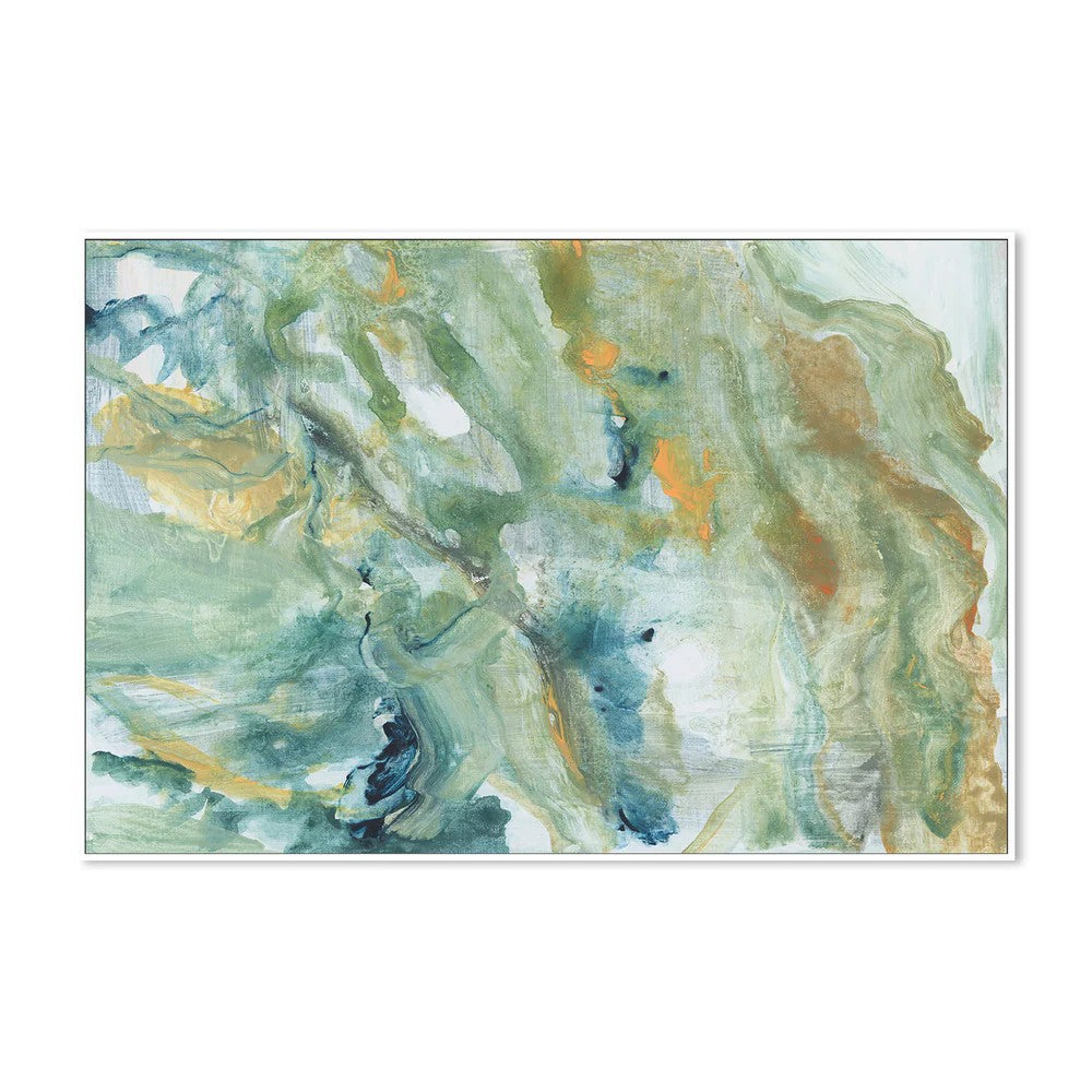 Blue Abstract Forms, By Cartissi Wall Art Gioia-Local White Framed Canvas 60x40cm